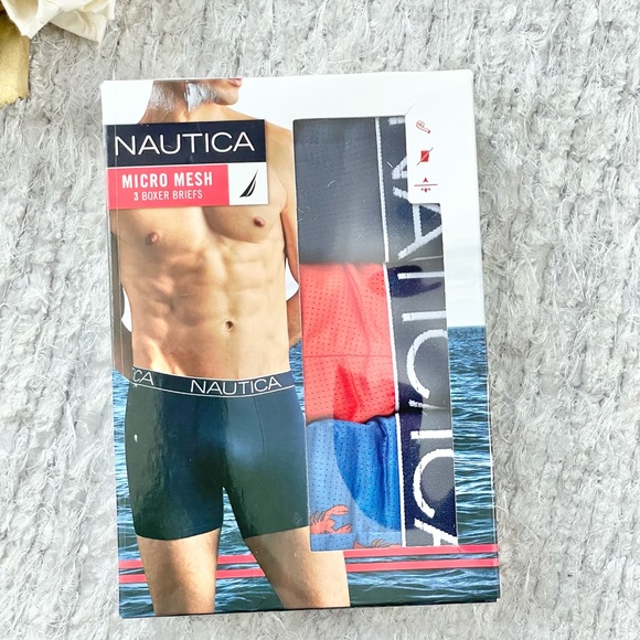 NWT NAUTICA MICRO MESH 3PK BOXER BRIEFS CLASSIC FIT Tag-less w/moisture wicking - Picture 1 of 4